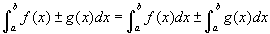 addition and subtraction of definite integrals