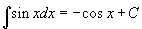 antideriv sin x = -cos x +c